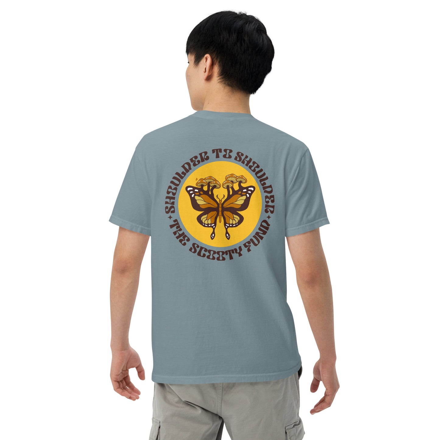 Anniversary Float Like a Butterfly Tee - Brick, Blue